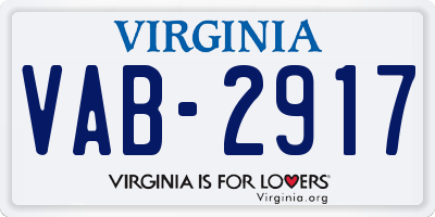 VA license plate VAB2917