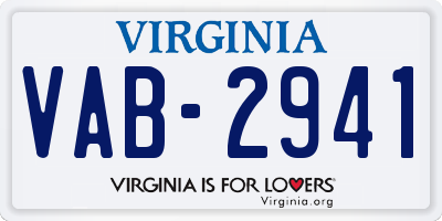 VA license plate VAB2941