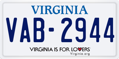 VA license plate VAB2944
