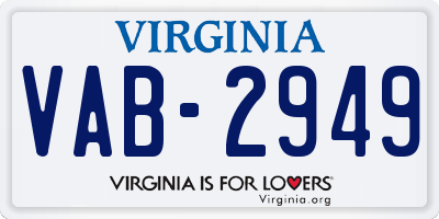 VA license plate VAB2949