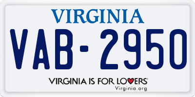 VA license plate VAB2950