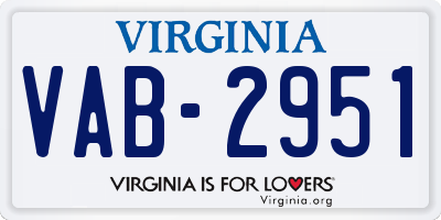 VA license plate VAB2951