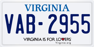 VA license plate VAB2955