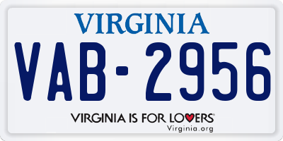 VA license plate VAB2956