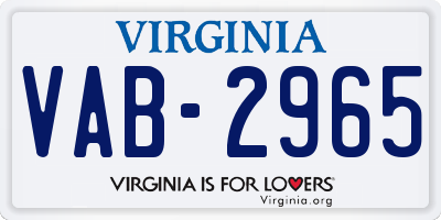 VA license plate VAB2965