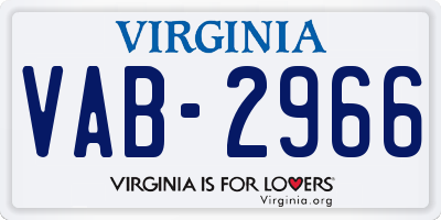 VA license plate VAB2966