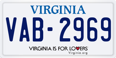 VA license plate VAB2969