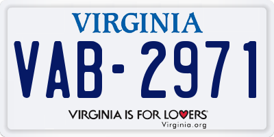 VA license plate VAB2971
