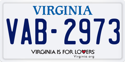 VA license plate VAB2973