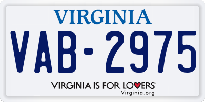 VA license plate VAB2975