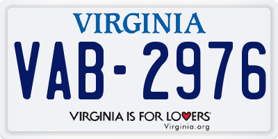 VA license plate VAB2976
