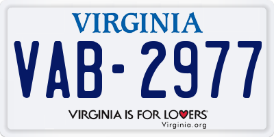 VA license plate VAB2977