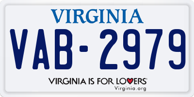 VA license plate VAB2979