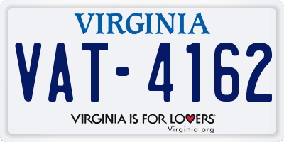 VA license plate VAT4162