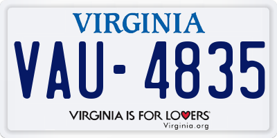 VA license plate VAU4835