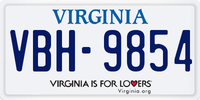 VA license plate VBH9854