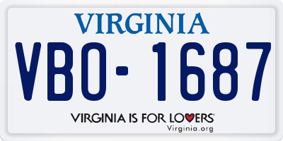 VA license plate VBO1687
