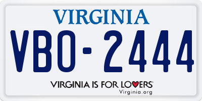 VA license plate VBO2444