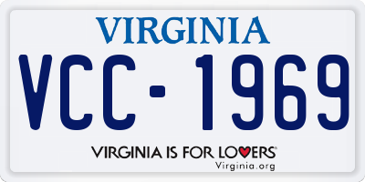 VA license plate VCC1969