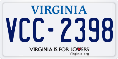 VA license plate VCC2398