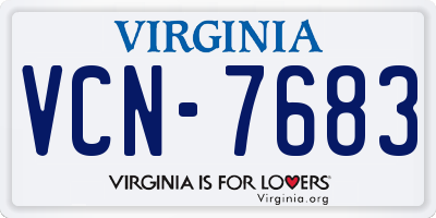 VA license plate VCN7683
