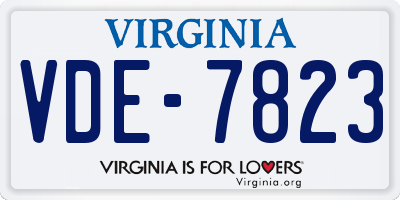 VA license plate VDE7823