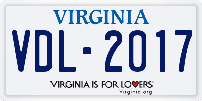 VA license plate VDL2017
