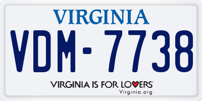 VA license plate VDM7738