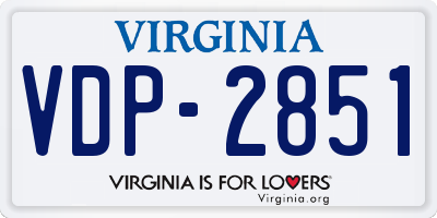 VA license plate VDP2851