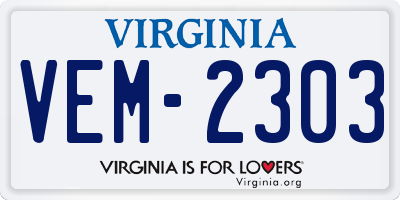 VA license plate VEM2303