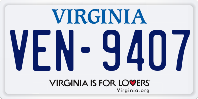 VA license plate VEN9407