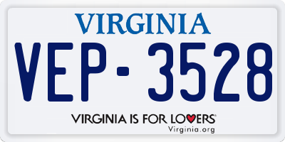 VA license plate VEP3528