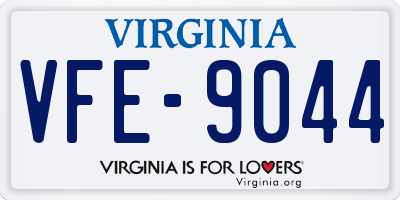 VA license plate VFE9044