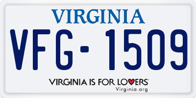 VA license plate VFG1509