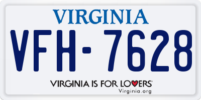 VA license plate VFH7628