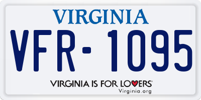 VA license plate VFR1095