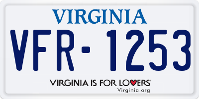 VA license plate VFR1253