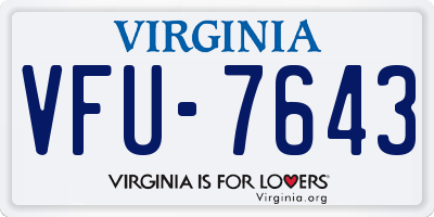 VA license plate VFU7643