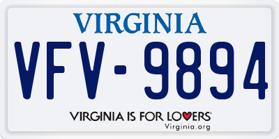 VA license plate VFV9894
