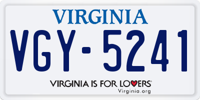 VA license plate VGY5241