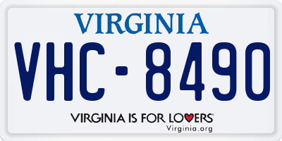 VA license plate VHC8490