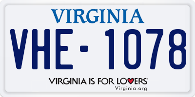 VA license plate VHE1078