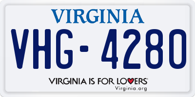 VA license plate VHG4280