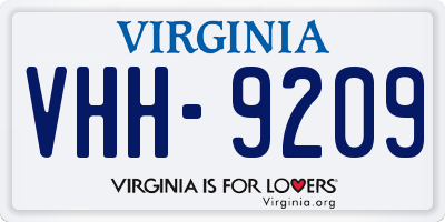 VA license plate VHH9209