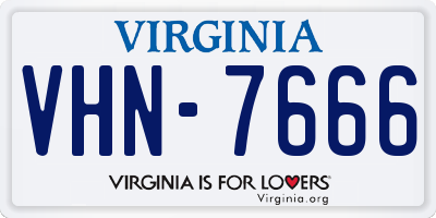 VA license plate VHN7666