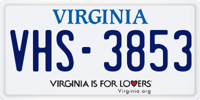 VA license plate VHS3853