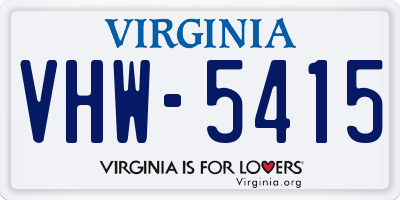 VA license plate VHW5415
