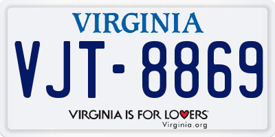 VA license plate VJT8869