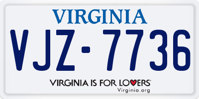 VA license plate VJZ7736