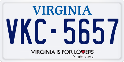 VA license plate VKC5657